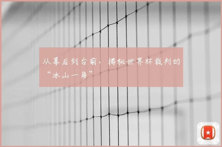 从幕后到台前,揭秘世界杯裁判的“冰山一角”